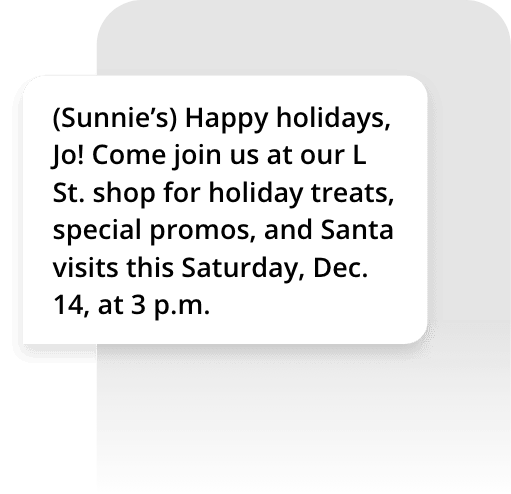 Holiday sms text message