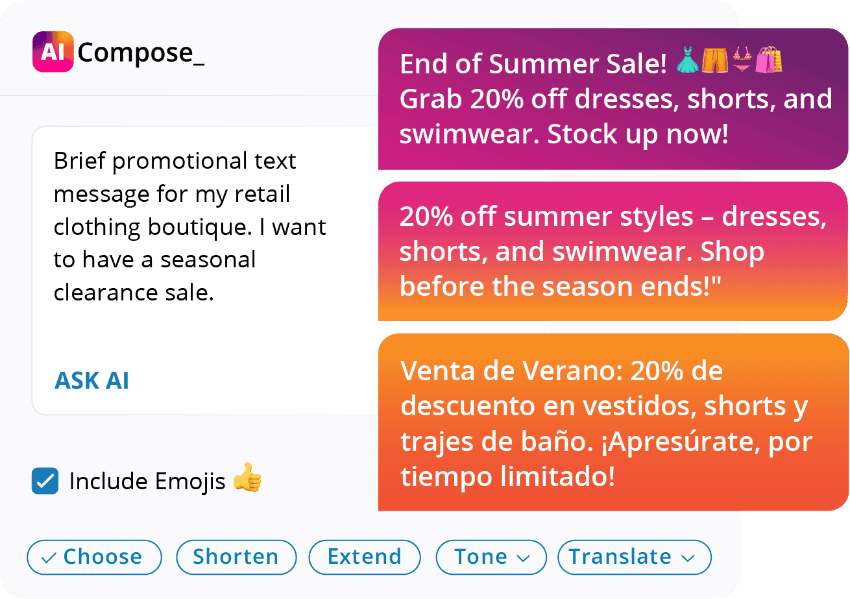 AI Compose text message generator