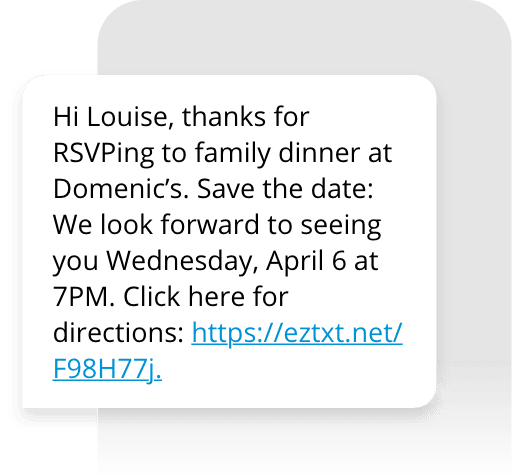 Welcome RSVP Text Example