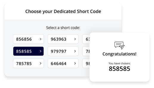 Choose your dedicated short code