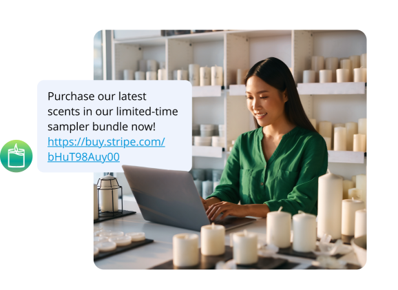 Retail payment link by text