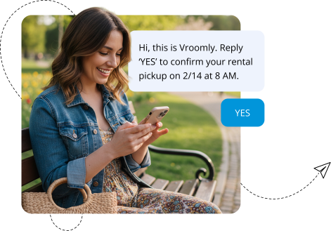 Confirmation text rentals