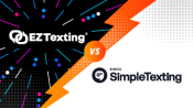 Illustration of head-to-head logo match - EZ Texting vs. SimpleTexting