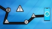 Visual of a "roadmap to success" with clear warnings along the path. A smartphone marker can indicate the destination