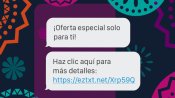 A smartphone screen displaying an SMS conversation in Spanish